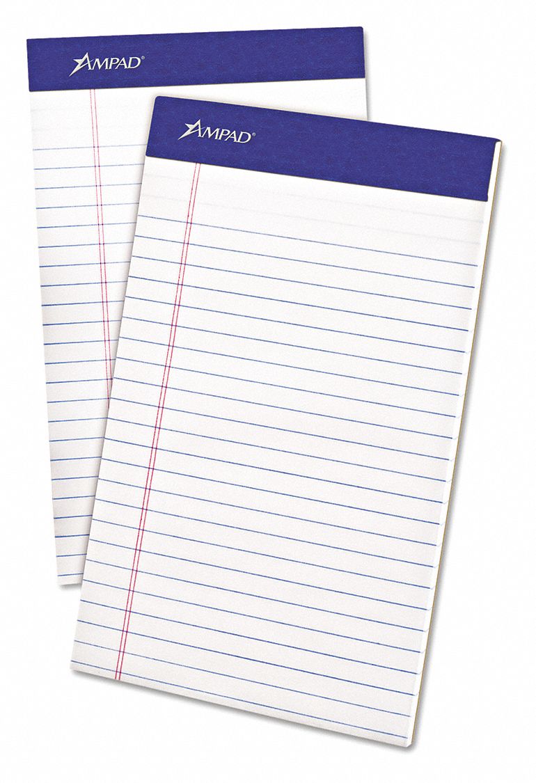 Ampad Evidence Perforated Pad, Size 8-1/2 x 11-3/4, White Paper, Legal Ruling