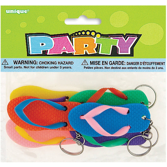 Unique Party Favors Flip Flop Keychains, 6 count