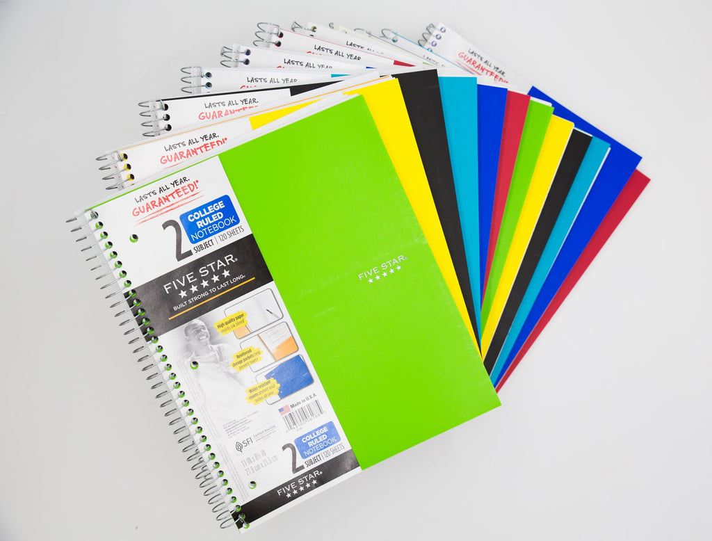 iScholar 1 Subject College Ruled Wirebound Notebook - Assorted Colors, 10.5" x 8"