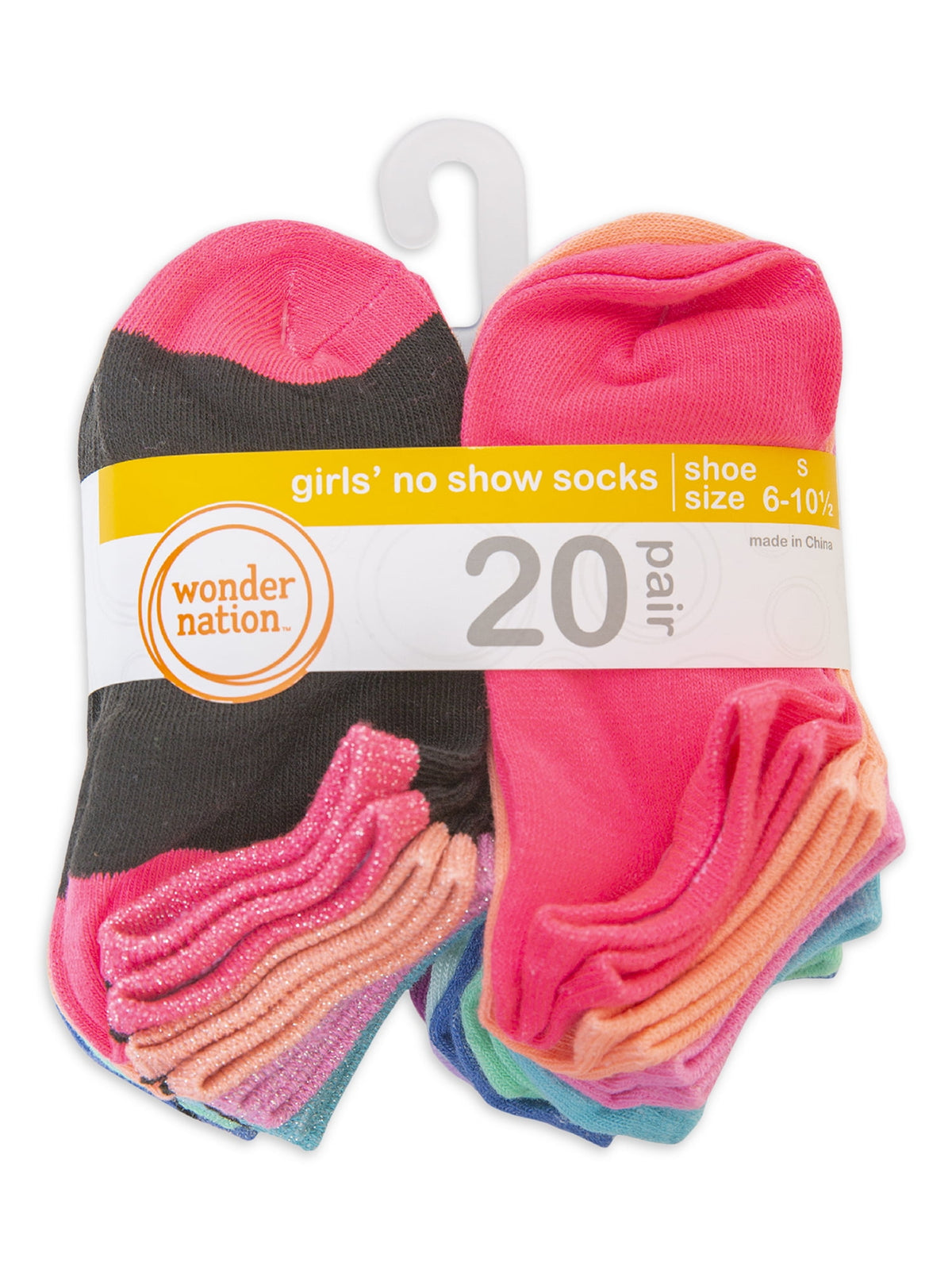 Pickle & Dot Girl's No Show Socks, 5 pack