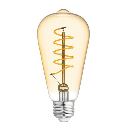 GE Lighting Vintage Style ST19 LED Light Bulb, Edison Style Bulb, Amber Glass, 60 Watt Replacement