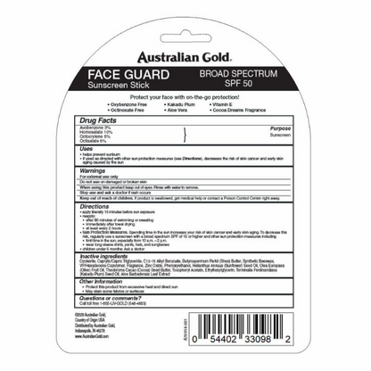 Australian Gold Spf#50 Face Guard Stick 0.5oz