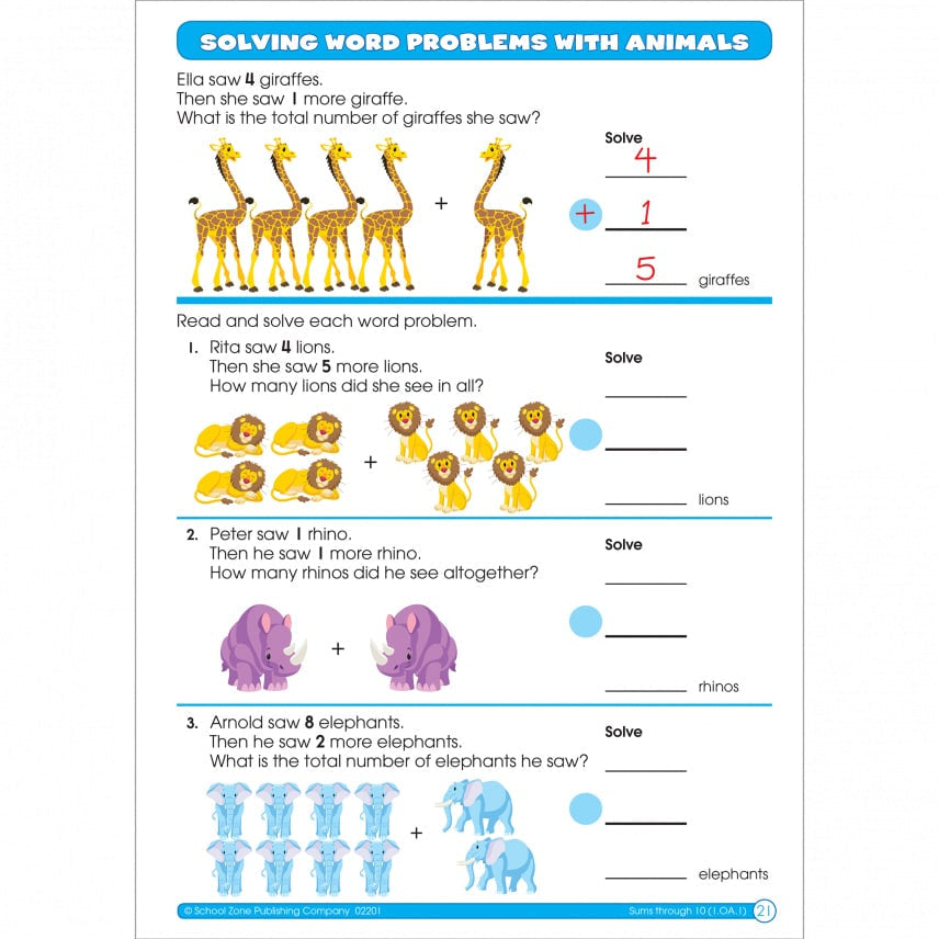 School Zone Math Basics Grade 1 Workbook