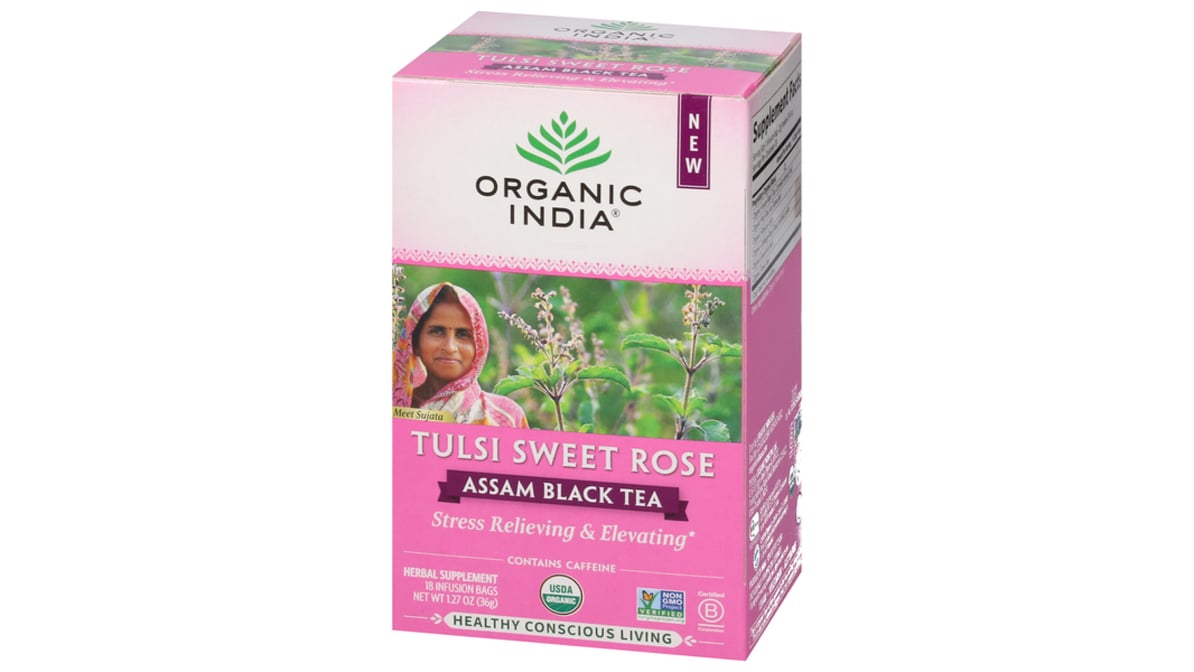 ORGANIC INDIA TULSI TEA,OG2,SWEET ROSE