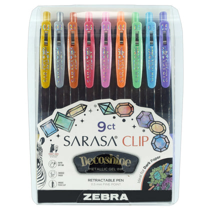 Zebra Sarasa Fine Point Clip Retractable Gel Pen - Milk Assorted Colors, 8 count