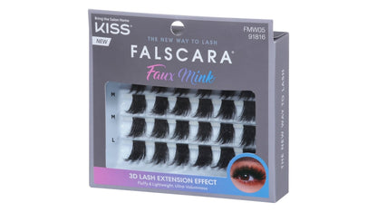 KISS FALSCARA Multipack 3D Lash Extension Effect - Faux Mink Wisps, 24 count