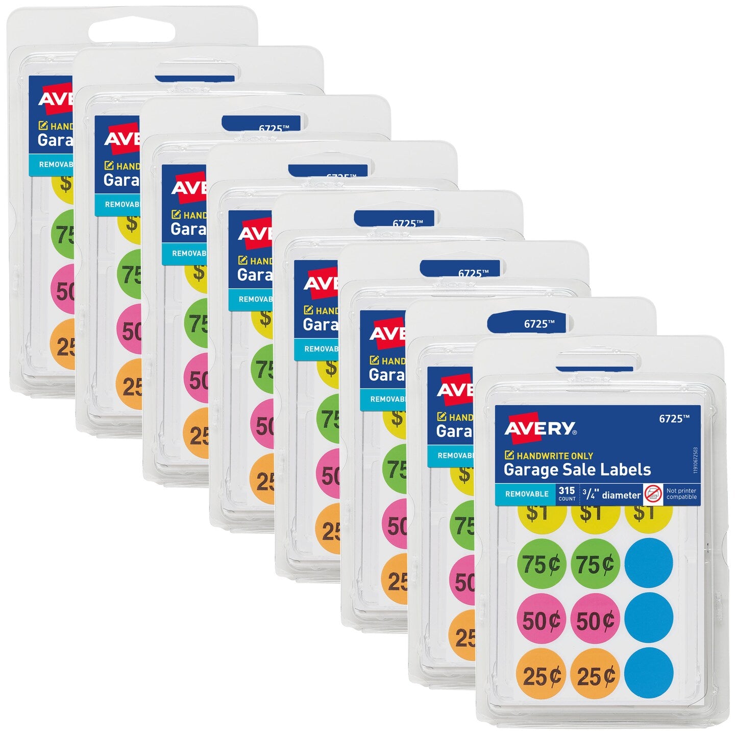 Avery 0.75" Garage Sale Removable Labels - Assorted, 315 count