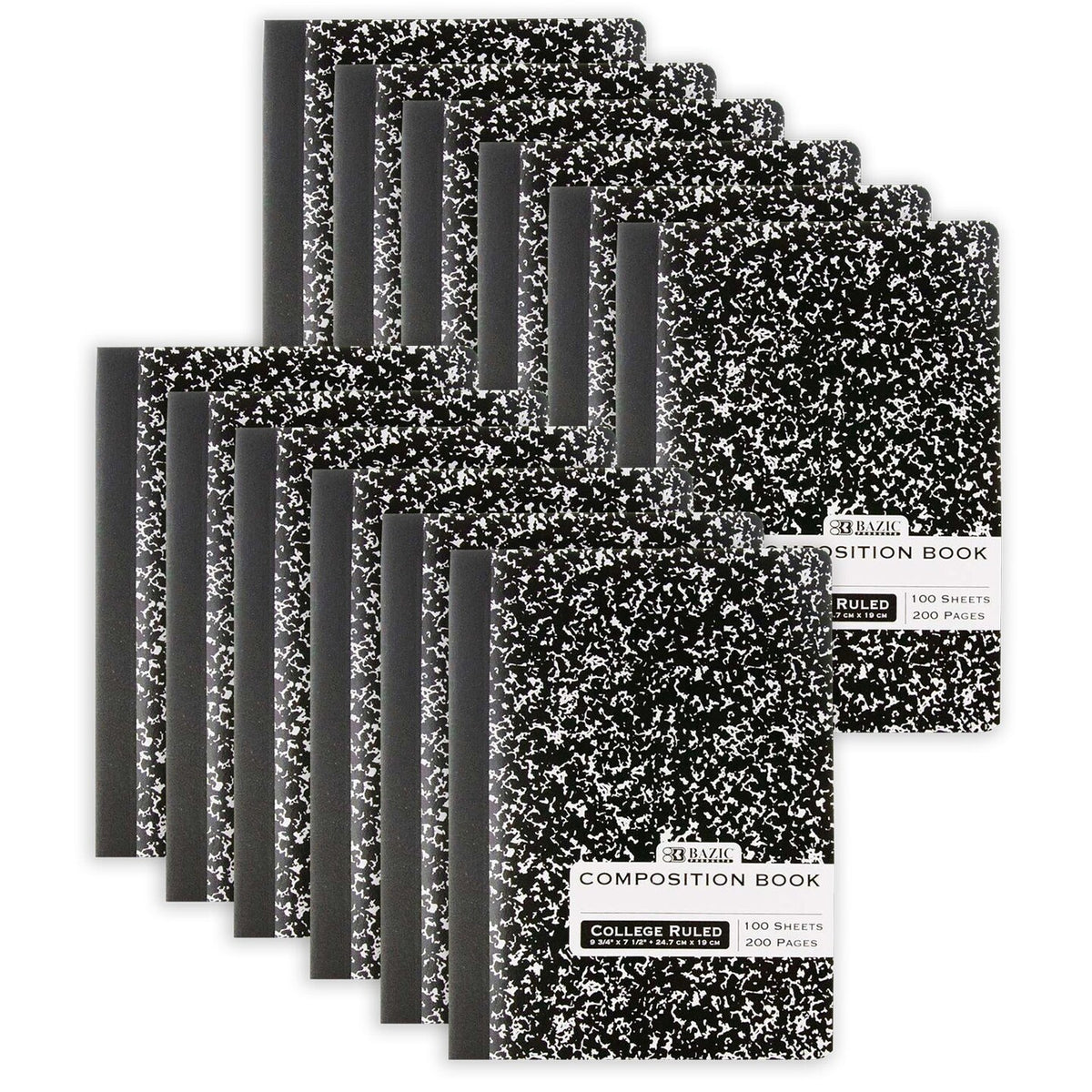iScholar Black and White Marble Composition Book - College Ruled, 100 Sheets