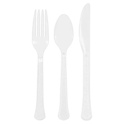 SENSATIONS Assorted Plastic Cutlery - White, 24 count