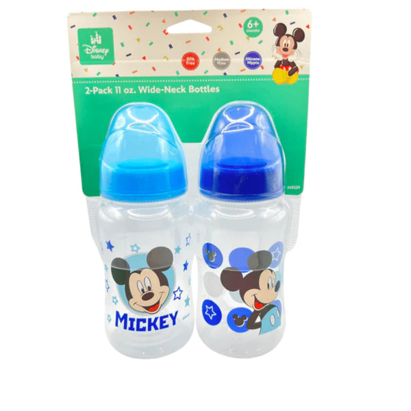 Disney Baby Wide Neck Bottles Mickey Mouse 2 Pack 6+M 11oz