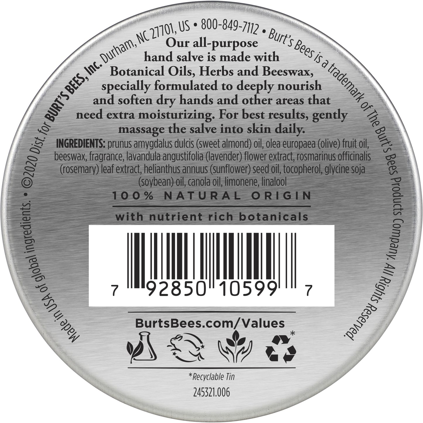 Burt's Bees Hand Salve, 3 oz