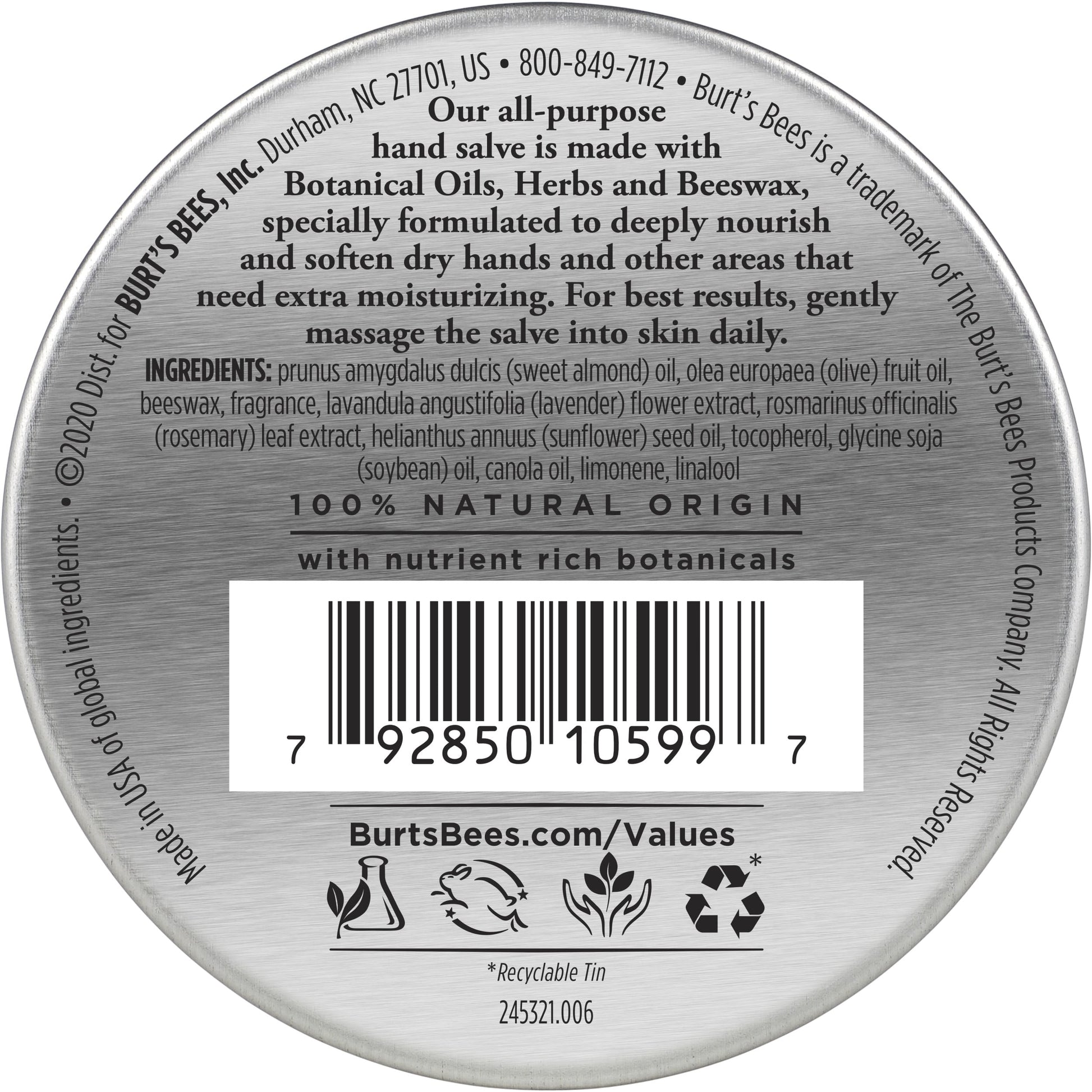 Burt's Bees Hand Salve, 3 oz