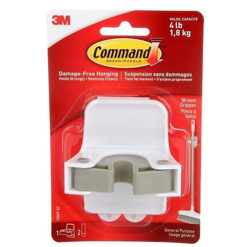 Command Broom Gripper Adhesive Hook - White