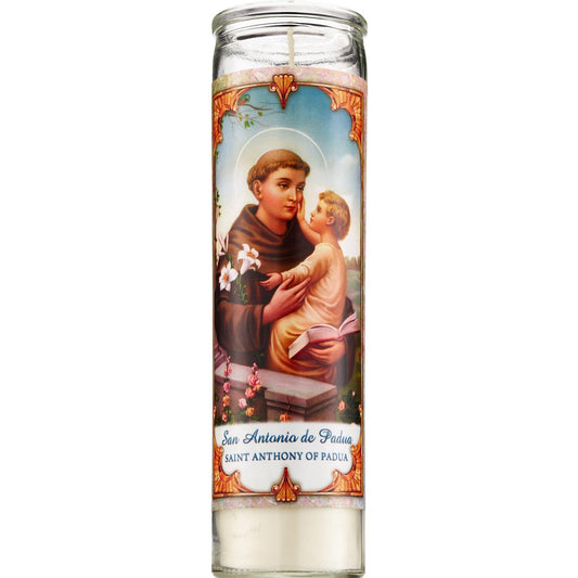 Star Candle Prayer Candle, 8in - Saint Anthony of Padua