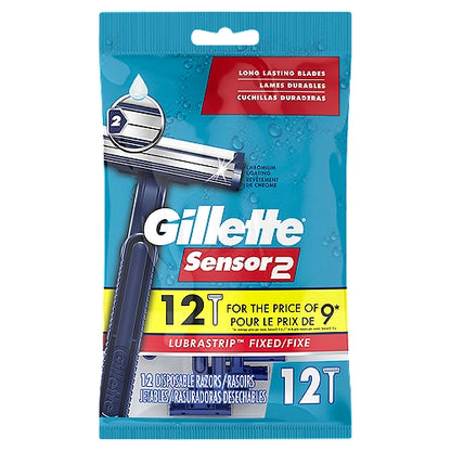 Gillette Sensor2 Men's Disposable Razors, 2 count