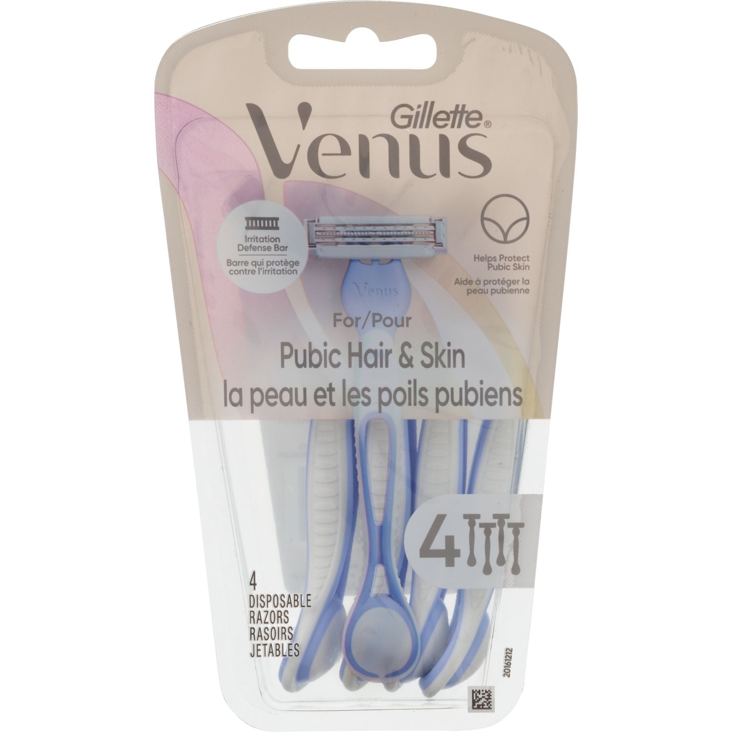 Gillette Venus Pubic Hair And Skin Disposable Razors 4 Count