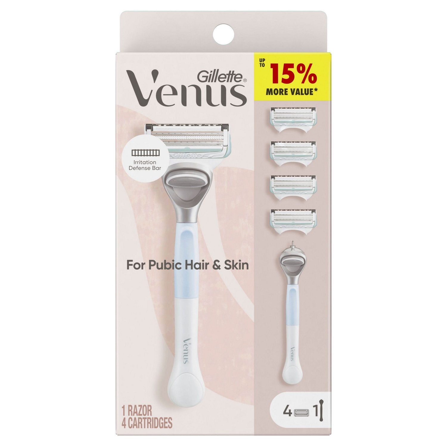 Gillette Venus Pubic Hair And Skin Cartridges 4 Refills