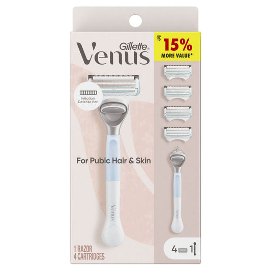 Gillette Venus Pubic Hair And Skin Cartridges 4 Refills
