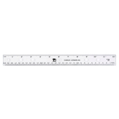 CLi Metal Edged Wood Ruler with Double Bevel, 12 Inches