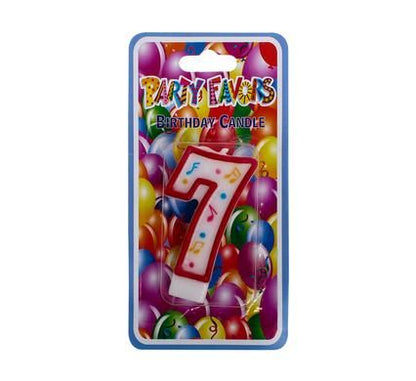 Unique Vibrant Rainbow Border Birthday Candle - Number 7
