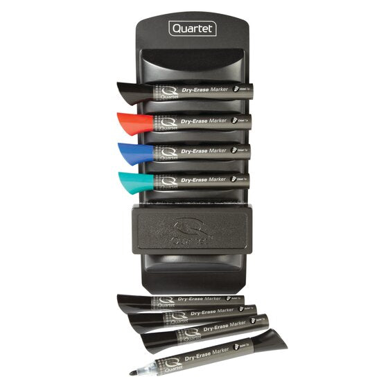 Quartet Standard Chisel Tip Dry-Erase Markers Accessory Kit, Assorted Colors, 4 Pack