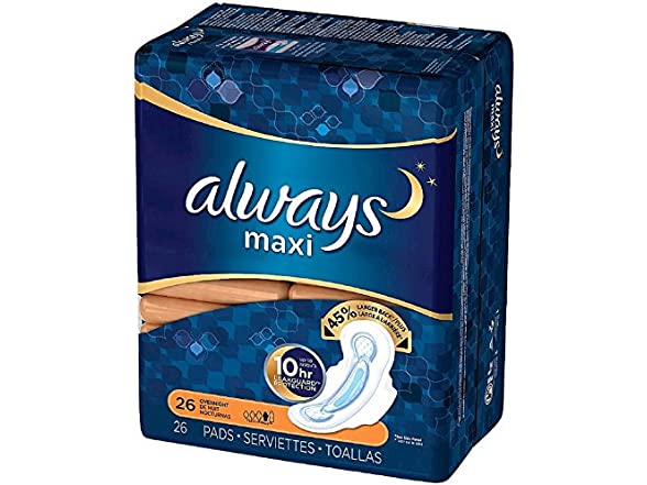 Always Pads Size 4 Maxi 26 Count Overnight