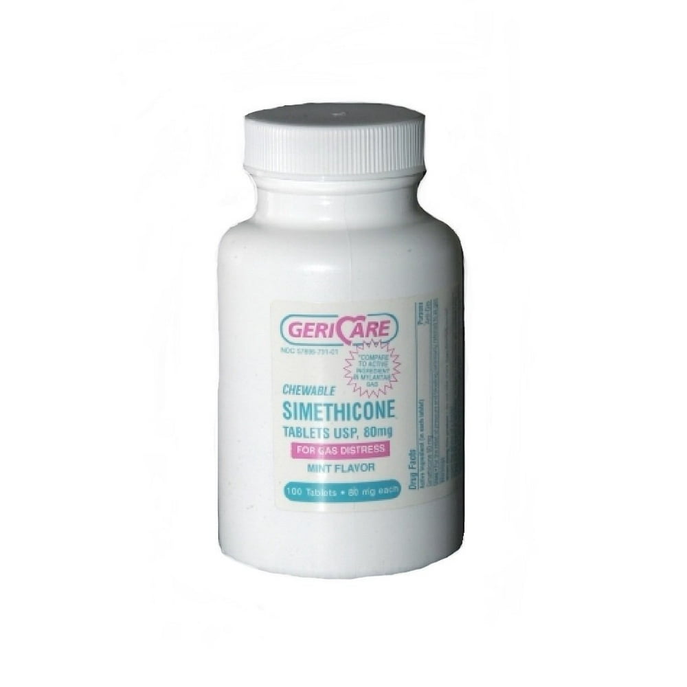 SIMETHICONE CHEWABLE MINT 80MG 100 COUNT