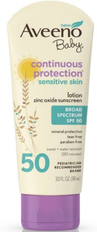 AVEENO BABY CONT PROT ZINC SPF50 LOT 3OZ