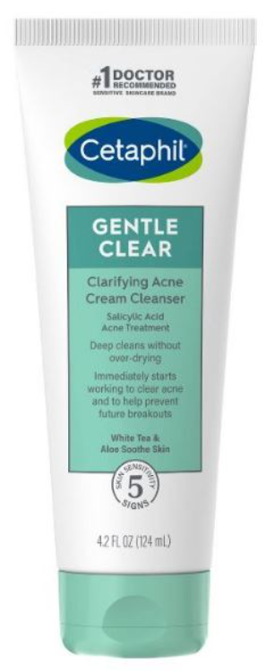 Cetaphil Gentle Clear Cream Cleanser Clarifying Acne 4.2oz