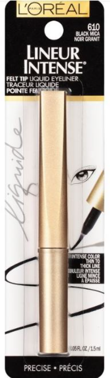 L'Oreal Paris Lineur Intense Felt Tip Liquid Eyeliner, Fragrance Free, Black Mica, 0.05 fl. oz.