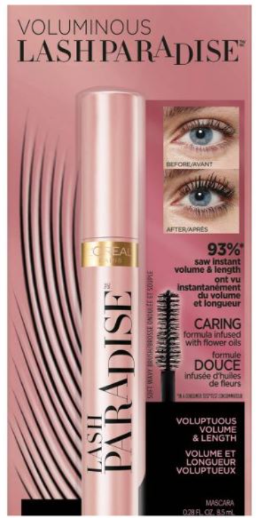 L'ORÉAL PARIS Voluminous Lash Paradise Washable Mascara, 201 Black, 0.28 fl oz