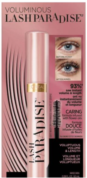 L'ORÉAL PARIS Voluminous Lash Paradise Washable Mascara, 200 Blackest Black, 0.28 fl oz