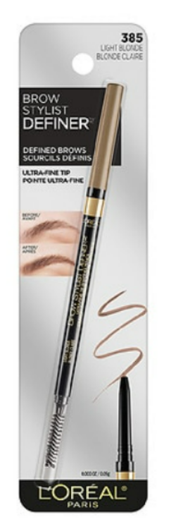 L'ORÉAL PARIS Brow Stylist Definer Waterproof Eyebrow Mechanical Pencil, 385 Light Blonde, 0.003 oz.