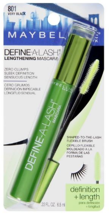 MAYBELLINE New York Define-A-Lash Lengthening Washable Mascara, 801 Very Black, 0.22 oz