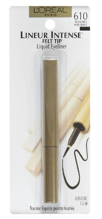 L'Oreal Paris Lineur Intense Felt Tip Liquid Eyeliner, Fragrance Free, Black Mica, 0.05 fl. oz.