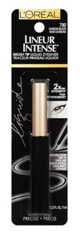 L'Oreal Paris Lineur Intense Brush Tip Liquid Eyeliner, Carbon Black, 0.24 fl. oz.