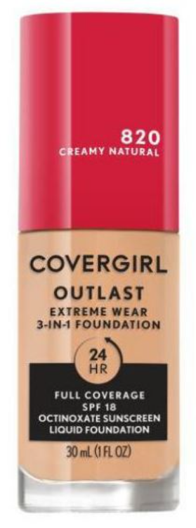 COVERGIRL Outlast Extreme Full Coverage Liquid Foundation - 820 Creamy Natural