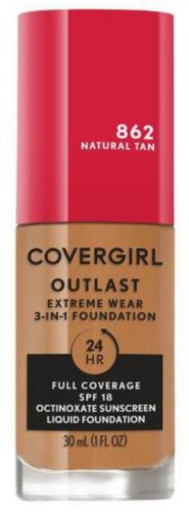 COVERGIRL Outlast Extreme Full Coverage Liquid Foundation - 862 Natural Tan
