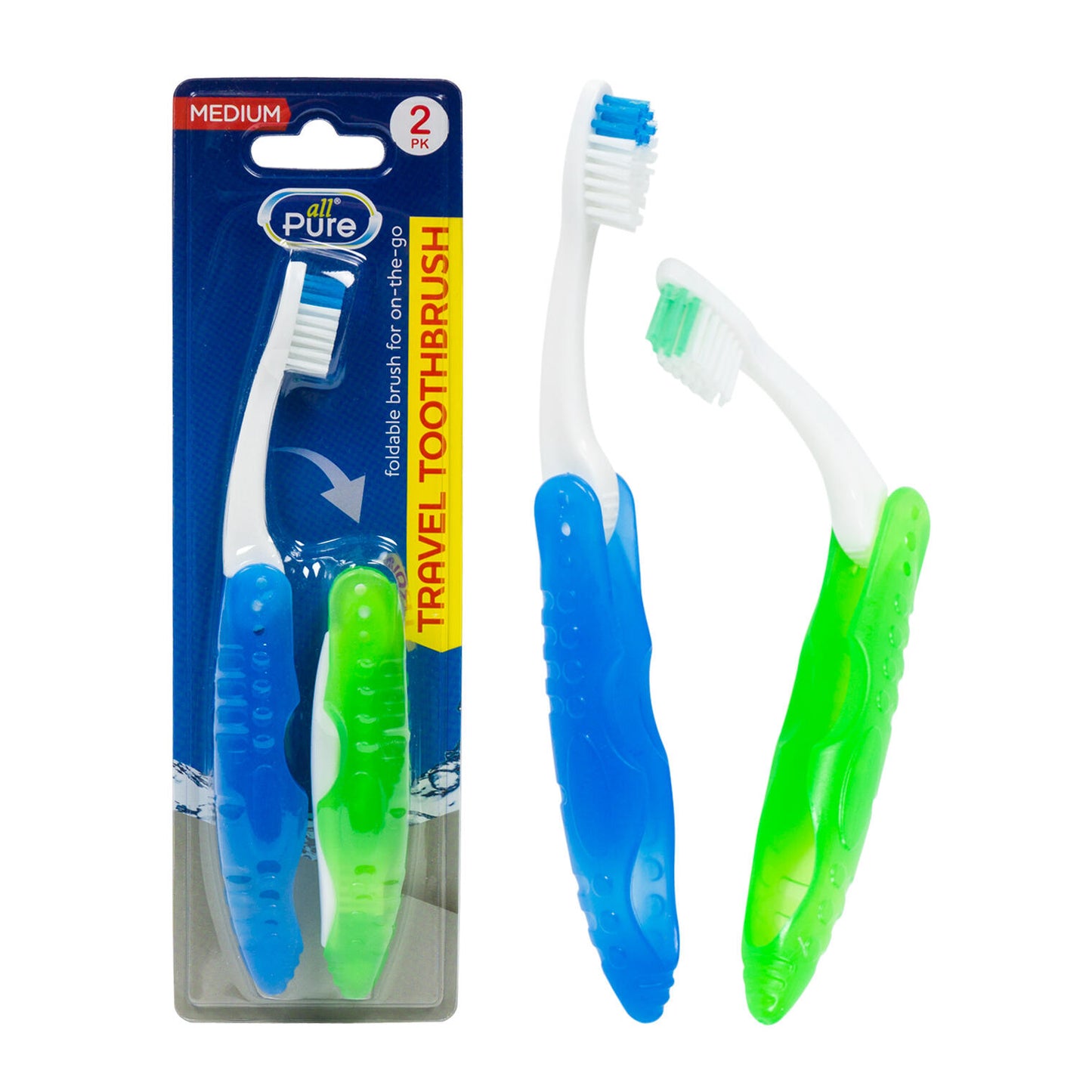 AZI Premium TSA Approved Travel Toothbrush - Assorted, 2 count
