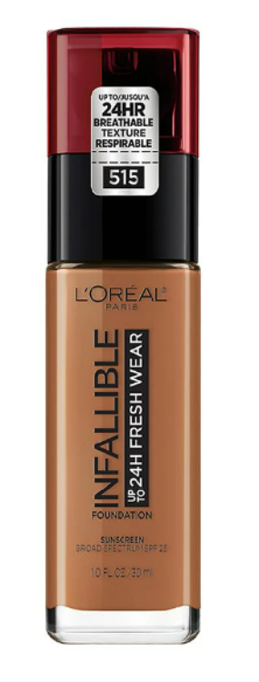 L'ORÉAL PARIS Infallible 32 Hour Fresh Wear Lightweight Foundation, 515 Copper, 1 oz.