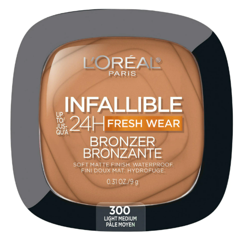 L'ORÉAL PARIS Infallible Up to 24H Fresh Wear Soft Matte Bronzer, 300 Light medium, 0.31 oz