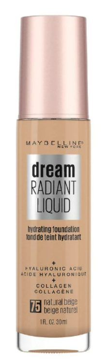 Maybelline Dream Radiant Liquid Medium Coverage Hydrating Foundation, Natural Beige, 1 fl. oz.