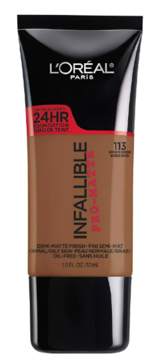 L'ORÉAL PARIS Infallible Pro-Matte Blendable Foundation, Oil Free, 113 Brown Suede, 1 fl. oz.