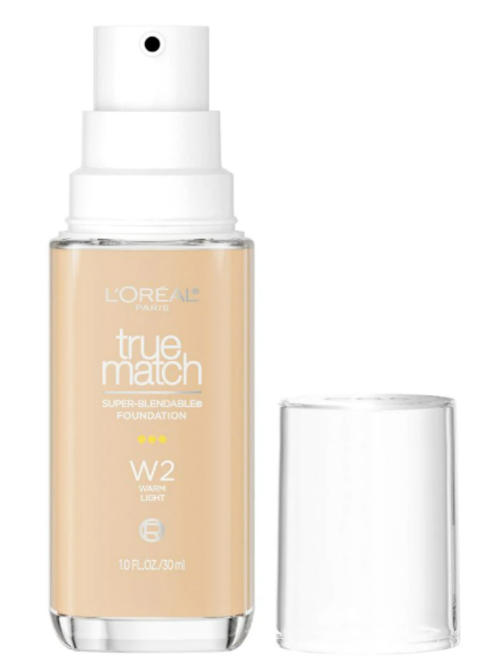 L'ORÉAL PARIS True Match Super-Blendable Foundation, Medium Coverage, W2, Light, 1 fl. oz.