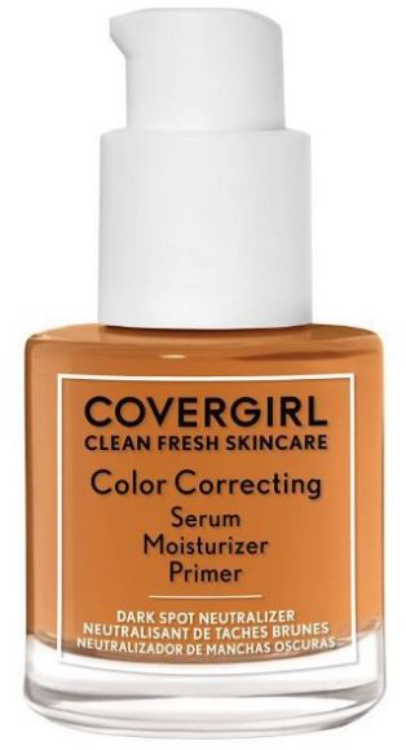 COVERGIRL Clean Fresh Skincare Color Correcting Serum Moisturizer Primer - 130 Dark Spot Neutralizer, Deep Skin Tones