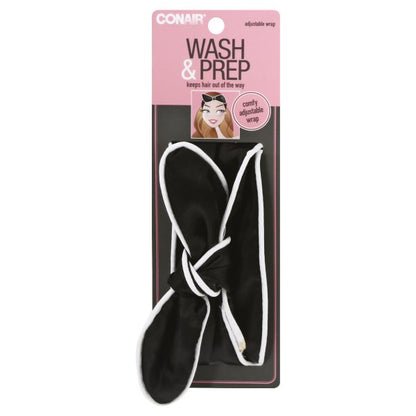 CONAIR Wash & Prep Spa Headwrap - Black & White