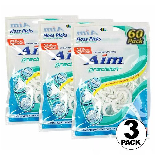 Aim Floss Picks Precision 90 Count Fluoridex Thread (12in)