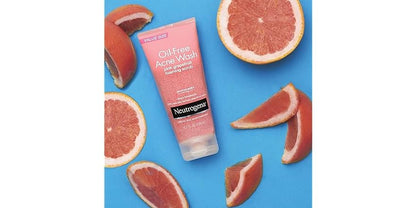 Neutrogena Oil Free Pink Grapefruit Acne Face Wash with Vitamin C, Travel Size