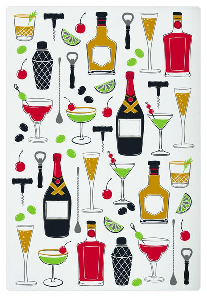 MUkitchen Designer Print 100% Cotton Towel - Cocktails, 20"x30"