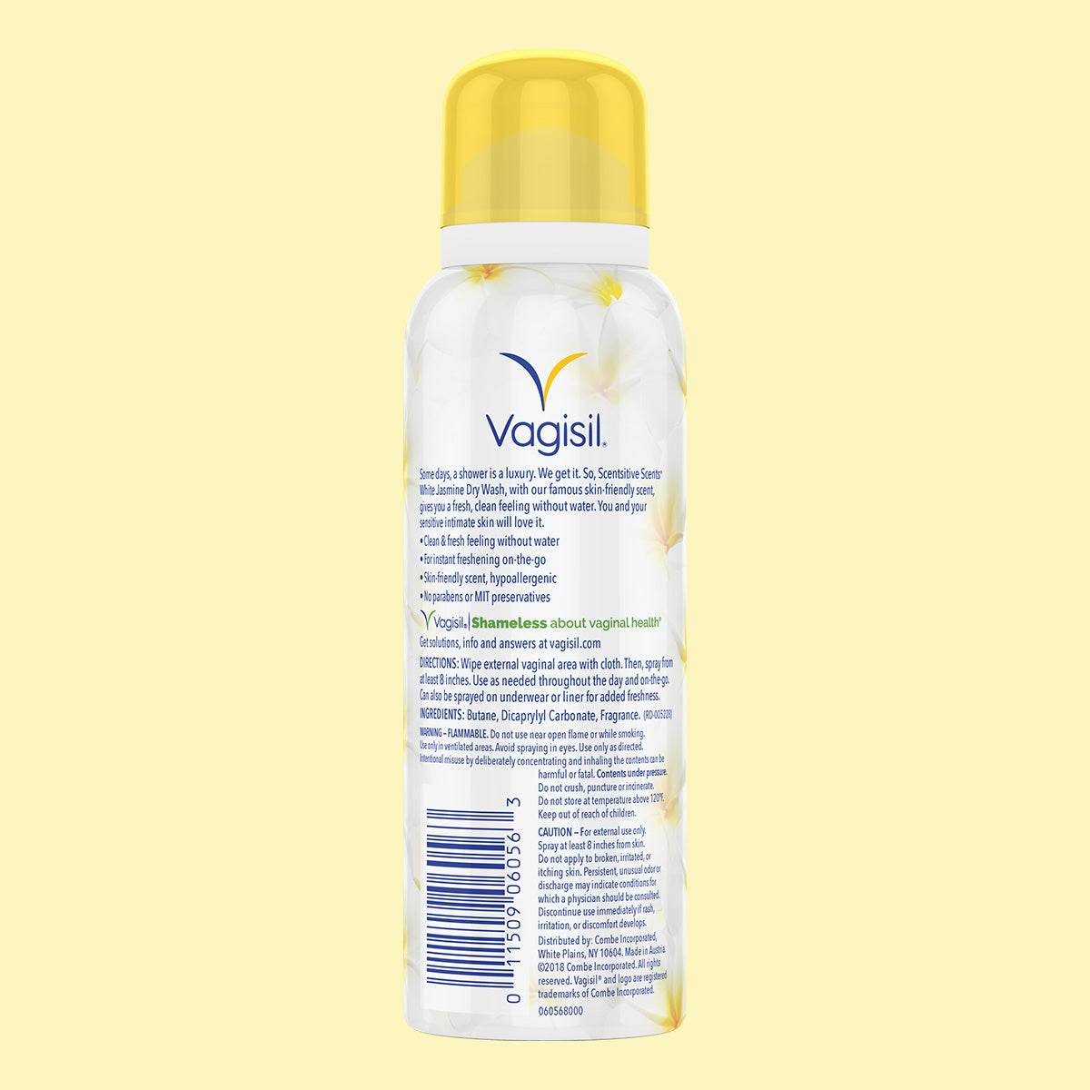 Vagisil Scentsitive Scents Dry Wash White Jasmine 2.6oz